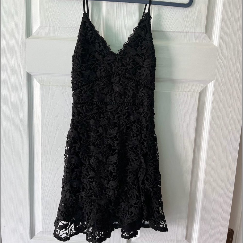 Abercrombie Women's Black Lace Cami Floral Dress